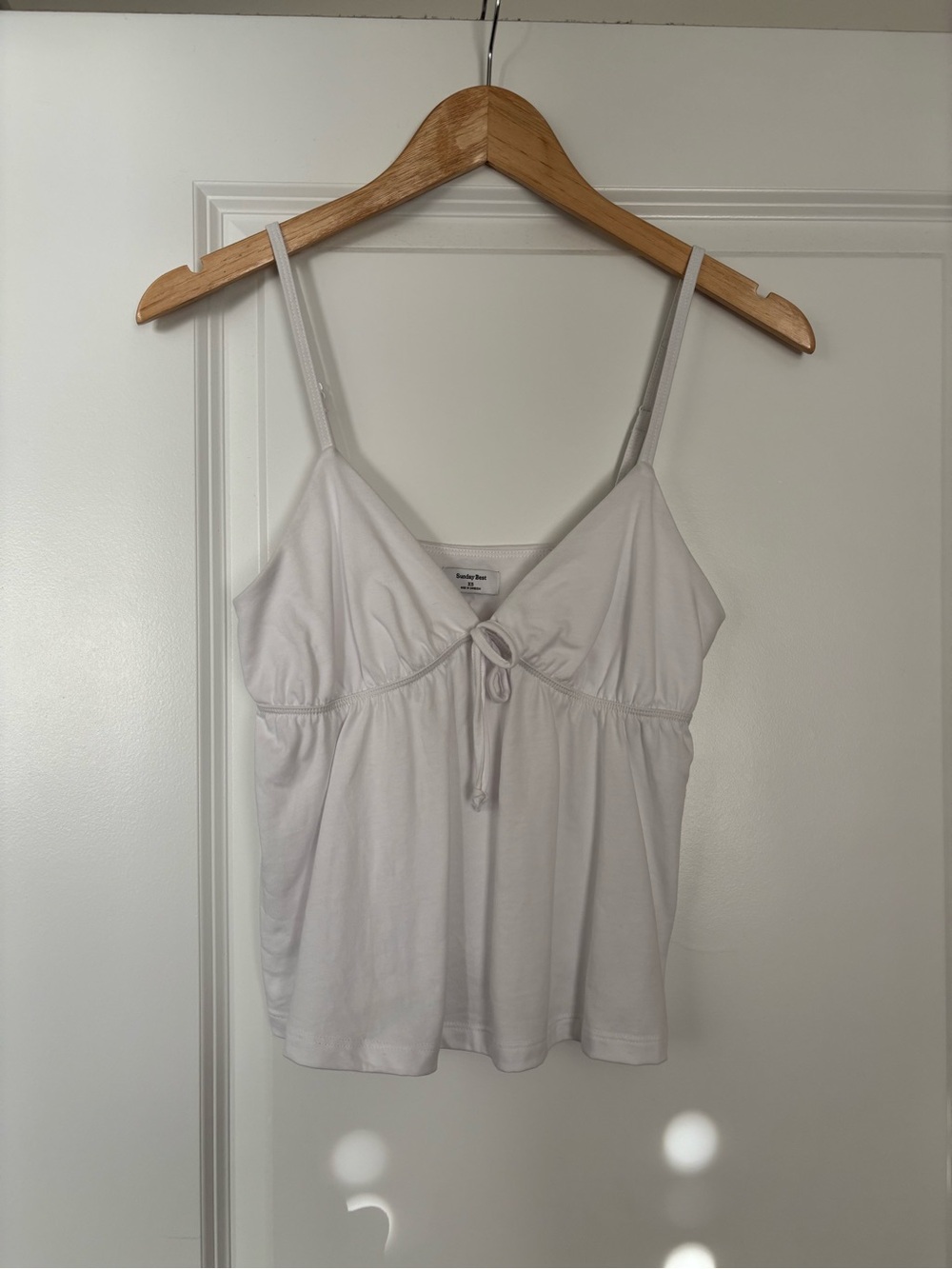 Aritzia White Tie-Front Spaghetti Strap Cami